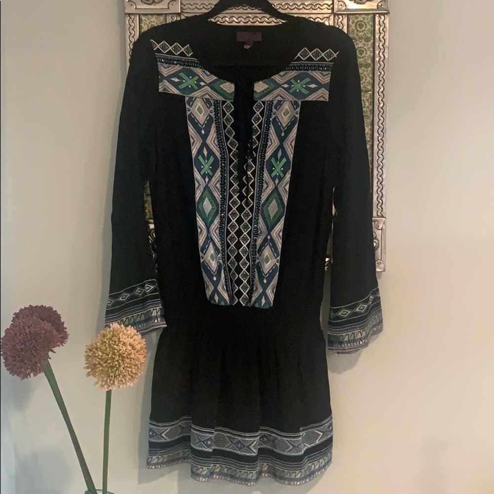 Hale Bob Emmeline Embroidered Tunic Dress size M